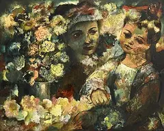 Daniel O'Neill, Choosing Flowers, oil on board