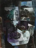 Still Life with Landscape by George Campbell, oil on board, sold Apr 2020