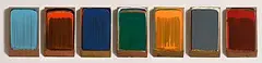 Ciarán Lennon, 7 Part Colour Lens Collection, acrylic paint on copper and brass
