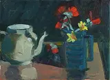 Brian Ballard, Teapot and Jug of Flowers