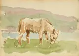 Grazing Donkey by Jack Butler Yeats, watercolour, sold Apr 2020