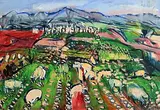 Elizabeth Cope, Carlow Landscape with Grazing Sheep