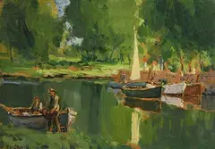 James Humbert Craig, A Summer Day on the Bann, oil on board