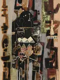 Africana No.14 by George Campbell, oil an collage on board, offered Mar 2020