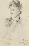 Lilly by John Butler Yeats, 1889, pencil drawing, sold Mar 2020