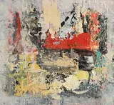 Early (2015/16) by John Kingerlee, oil and mixed media on card, sold Mar 2020