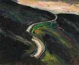 Peter Collis, Road Through the Sugarloaf Mountains, oil on canvas laid on board