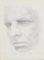 Michael Wann, Image of W.B. Yeats, 2007, charcoal on canvas