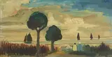 Watching the Boats by Markey Robinson, gouache on board, sold Mar 2020