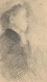 Lady Relaxing (Second image on reverse) by John Butler Yeats, pencil drawing, sold Mar 2020