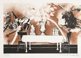 Micheal Farrell, La Table, 1986, limited edition lithograph - numbered 12 from an edition of 30