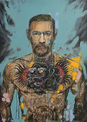 Jin Yong, Conor McGregor, acrylic on canvas