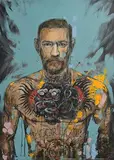 Jin Yong, Conor McGregor, acrylic on canvas