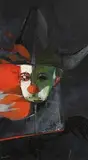 Clown by George Campbell, oil on canvas board, sold Mar 2020