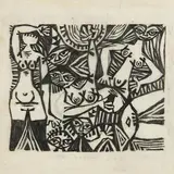 Colin Middleton, Cubist Dance, mixed media on paper