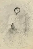 A Quiet Reflection by John Butler Yeats, pencil drawing, sold Mar 2020