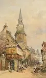 William Bingham McGuiness, Market Day, Rouen, 1881, watercolour