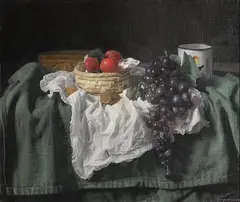 George Weissbort, Still Life - Fruit on Tabletop, 1990, oil on canvas laid on board
