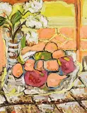 Apples and Pears by Elizabeth Cope, 2008, oil on canvas on board, sold Mar 2020