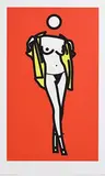 Woman Taking Off a Man's Shirt by Julian Opie, 2003, screenprint, sold Mar 2020