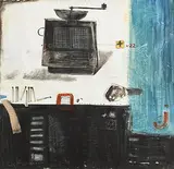 Ludmila Korol, Coffee Grinder, mixed media on paper