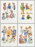 Peter Curling, Set of Four Racing Characters, limited edition lithograph - each numbered 250 from an edition of 500