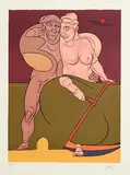 Valerio Adami, Picasso and the Neo Classical Woman, limited edition lithograph - numbered 92 from an edition of 100