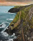 Dorothee Roberts French, A Bird's Eye View, Flat Head with the Old Head of Kinsale, oil on canvas