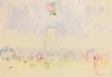 Hector McDonnell, Lifeguard Strand, Long Island, 1997, mixed media drawing