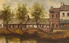 Along the Grand Canal by Tom Cullen, 1979, oil on board, sold Mar 2020