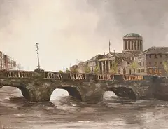 Four Courts by Tom Cullen, 1974, oil on canvas, sold Mar 2020