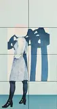 Robert Ballagh, Woman with a Pierre Soulages, screenprint