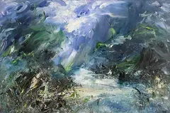 Mary Breach, Green Landscape, oil on canvas