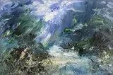 Mary Breach, Green Landscape, oil on canvas