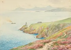 Howard Knee, The Wicklow Hills from Howth, watercolour