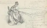 Writing a Letter by John Butler Yeats, pencil drawing, sold Jan 2020
