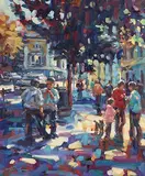 College Green, Dublin by Norman Teeling, oil on board, sold Jan 2020