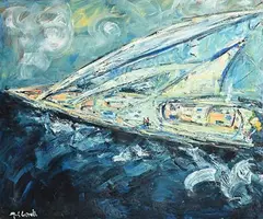 Marie Carroll, Sailing, oil on canvas