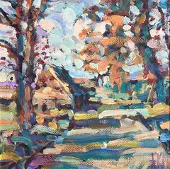 Arthur K. Maderson, October Sunshine Near Tallow, oil on board
