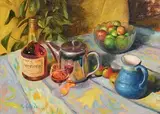 Henry McGrane, Still Life on Tabletop, oil on board