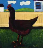 Farmhouse Chicken by Graham Knuttel, oil on canvas, offered Jan 2020
