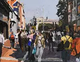 Stephen Cullen, Grafton Street, Dublin, oil on board