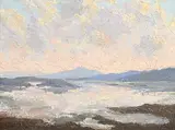 Seascape by Letitia Marion Hamilton, oil on board, sold Jan 2020