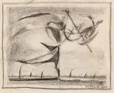 Colin Middleton, The Bird Catcher, 1976, pencil on paper