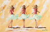 Lorna Millar, Three Dancers, acrylic on board