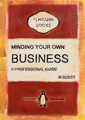R Scott, Minding Your Own Business, oil on card