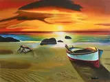Maura Corona, Spanish Shore, oil on canvas