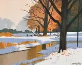 Slipway, Phoenix Park by John Francis Skelton, oil on canvas board, sold Jan 2020