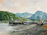 Niall Campion, Boats, Letterfrack, Connemara, oil on canvas