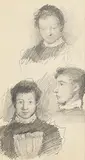 Female Study by John Butler Yeats, pencil drawing, sold Jan 2020